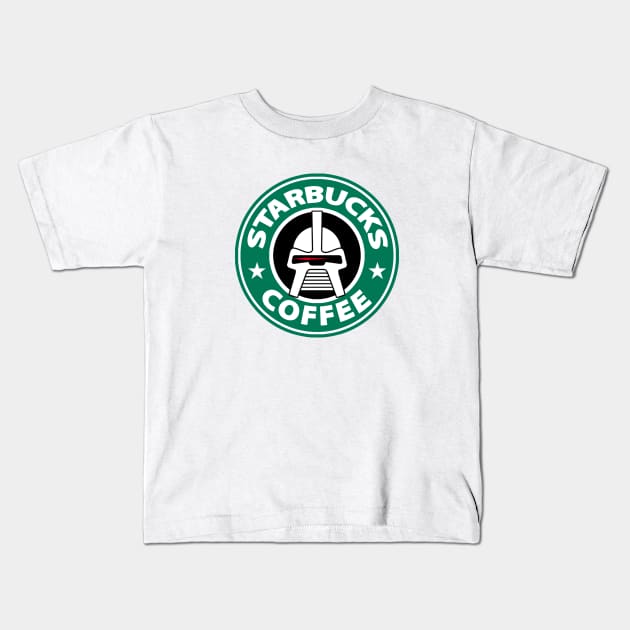 Starbucks Coffee BSG Parody Kids T-Shirt by SimonBreeze